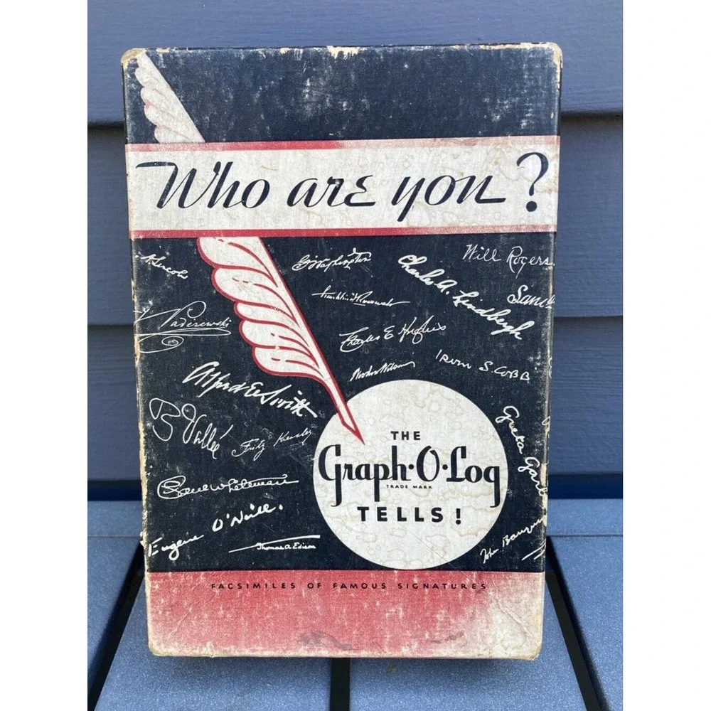Vintage handwriting analysis party game Graph O Log famous signatures 1930's